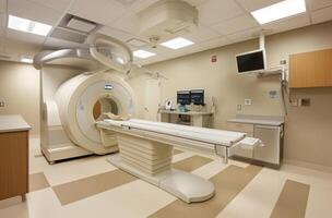 ai gegenereerd medisch in beeld brengen suite met mri machine foto