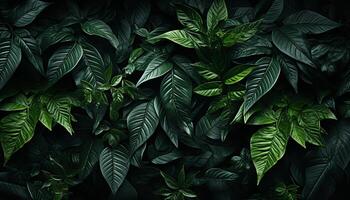 ai gegenereerd vers groen bladeren Aan een Afdeling in een tropisch regenwoud gegenereerd door ai foto