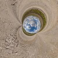 blauw gat gebied weinig planeet binnen grind zand ronde kader achtergrond foto