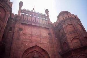 bouwkundig details van lal qila - rood fort gelegen in oud Delhi, Indië, visie binnen Delhi rood fort de beroemd Indisch oriëntatiepunten foto