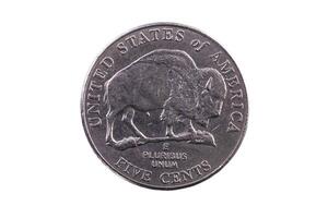Verenigde staten nikkel munt staart met buffel vijf cent foto