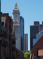 Boston, ma, 2008 - visie van gebouwen met Doorzichtig blauw lucht foto