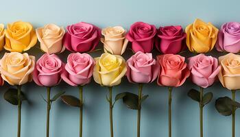 ai gegenereerd een levendig boeket van roze, geel, en Purper bloemen gegenereerd door ai foto
