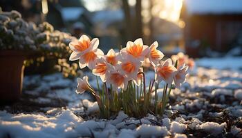 ai gegenereerd een levendig boeket van multi gekleurde bloemen brengt schoonheid naar natuur gegenereerd door ai foto