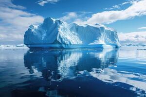 ai gegenereerd ijsberg in antarctica, ijsberg in polair Regio's foto