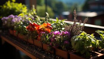 ai gegenereerd versheid van zomer bloei in een kleurrijk tuin boeket gegenereerd door ai foto