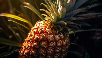 ai gegenereerd versheid en zoetheid in een tropisch ananas gegenereerd door ai foto