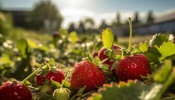 ai gegenereerd versheid van natuur in zomer sappig, rijp bessen gegenereerd door ai foto