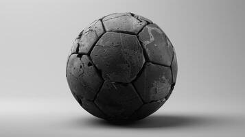 ai gegenereerd onderzoeken de ingewikkeldheid van een 3d weergegeven voetbal bal, waar op het randje technologie voldoet aan de s werelds meest geliefde sport. ai gegenereerd. foto