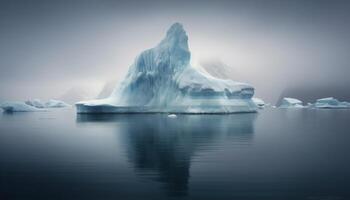 ai gegenereerd bevroren landschap, majestueus berg piek, rustig arctisch wateren gegenereerd door ai foto