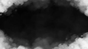 rook kader grens geïsoleerd Aan zwart achtergrond. abstract rook wolk nevelig mist overlappen. foto