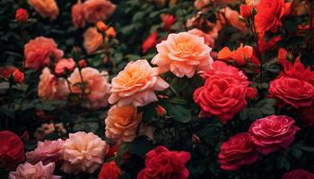 ai gegenereerd levendig bloemen bloeien, presentatie van natuur kleurrijk schoonheid gegenereerd door ai foto