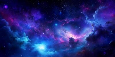 ai gegenereerd donker blauw en paars gekleurde kosmos structuur achtergrond foto