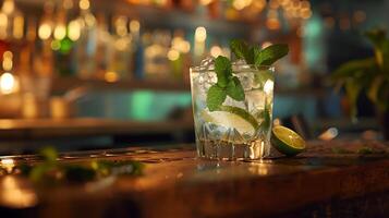 ai gegenereerd verfrissend mojito cocktail vastleggen de essence van tropisch ontspanning foto