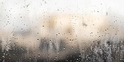 ai gegenereerd druppels van regen Aan de venster. abstract achtergrond voor ontwerp. foto