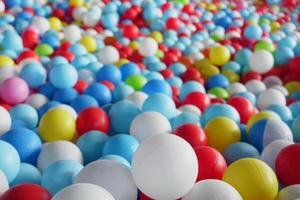 kleurrijke ballen in een kinderbinnenspeeltuin foto