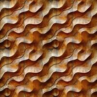 ai gegenereerd naadloos achtergrond, abstract Golf patroon gesneden Aan een houten oppervlakte foto