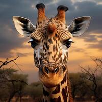 giraffe in het wild foto