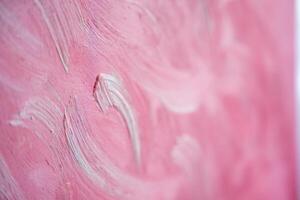 abstract acryl schilderij achtergrond met roze en wit hand- beroertes foto