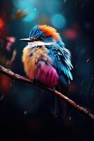 ai gegenereerd mooi kleurrijk vogel foto