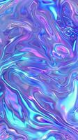 ai gegenereerd blauw en Purper holografische abstract wazig iriserend helling achtergrond foto