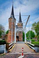 Oostpoort oostelijk poort van Delft. Delft, Nederland foto