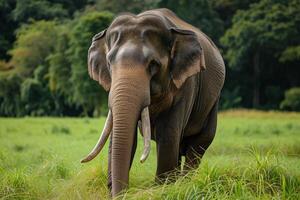 ai gegenereerd Aziatisch olifant, Aziatisch olifant, Thailand, wereld dieren in het wild dag foto