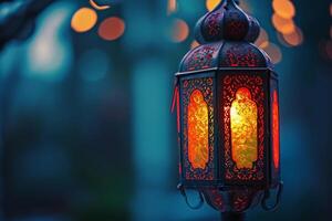 ai gegenereerd lantaarn ideaal voor Ramadan concept foto