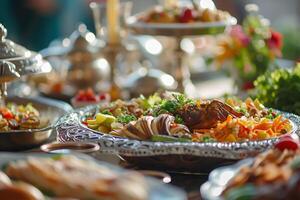 ai gegenereerd Ramadan voedsel foto