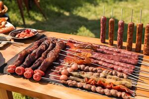 ai gegenereerd tafel met Turks nationaal borden. neurale netwerk ai gegenereerd foto