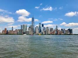 Manhattan horizon van Hudson rivier, visie van Jersey stad, paulus haak. foto