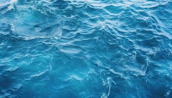 ai gegenereerd blauw water oceaan textuur, top visie foto