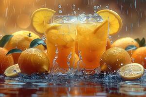 ai gegenereerd vers geperst limonade professioneel reclame voedsel fotografie foto