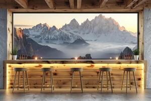 ai gegenereerd interieur ontwerp van een modern keuken met minimalistisch Scandinavisch marmeren stijl fotografie foto