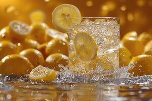 ai gegenereerd vers geperst limonade professioneel reclame voedsel fotografie foto