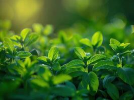 ai gegenereerd groen natuur achtergrond foto