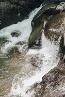 verfrissend curug sentul Doorzichtig rivier- vloeiende van waterval, omringd door bossen, ideaal voor natuur geliefden foto