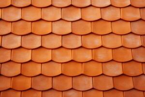 ai gegenereerd nieuw oranje terracotta dak tegel oppervlakte structuur foto