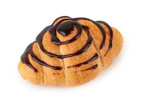 croissant met heet chocola foto