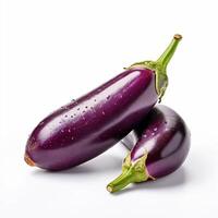 ai gegenereerd aubergine of aubergine geïsoleerd Aan een wit achtergrond foto