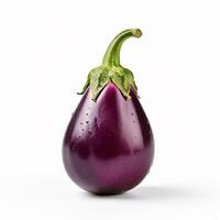 ai gegenereerd aubergine of aubergine geïsoleerd Aan een wit achtergrond foto