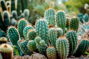 ai gegenereerd cactus planten in woestijn, generatief ai foto