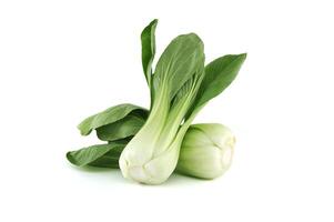 brassica rapa chinensis, gebeld bok choy geïsoleerd Aan wit foto