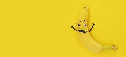 bovenaanzicht banaan met kopieerruimte foto