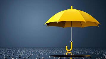 ai gegenereerd regenachtig weer concept paraplu onderdak van water druppels met ruimte voor tekst foto