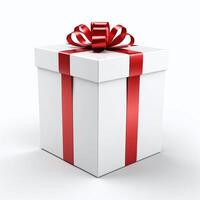 ai gegenereerd geschenk doos Cadeau 3d weergegeven Aan geïsoleerd achtergrond foto