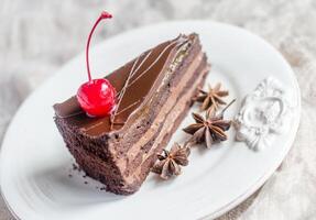 chocola taart detailopname foto