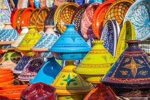 tajines in de markt, Marrakesh, Marokko foto