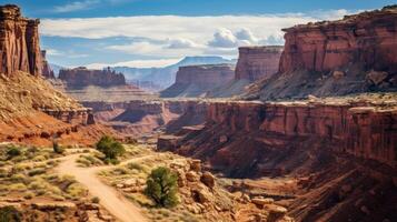 ai gegenereerd hoodoos en buttes in woestijn landschap foto