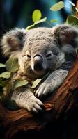 ai gegenereerd koala slapen schattig dier dieren in het wild dierentuin foto